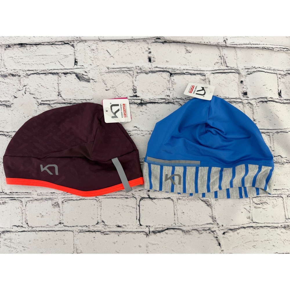 Kari Traa Womens Marika and Ida Beanie Set Jam Sky Blue Running Hats NWT